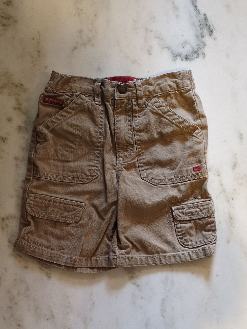 Guess Kids Cargo Shorts Tan Size 2T Utility Pocket Shorts EUC